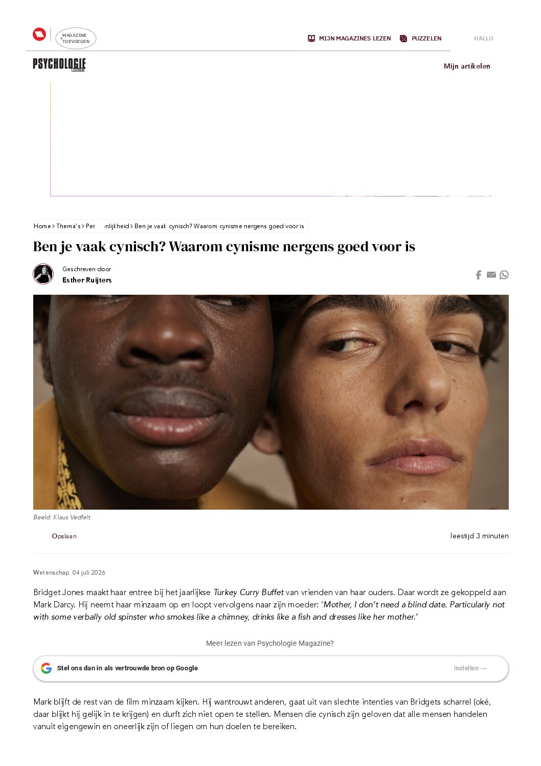 Ben je vaak cynisch? Waarom cynisme nergens goed voor is
